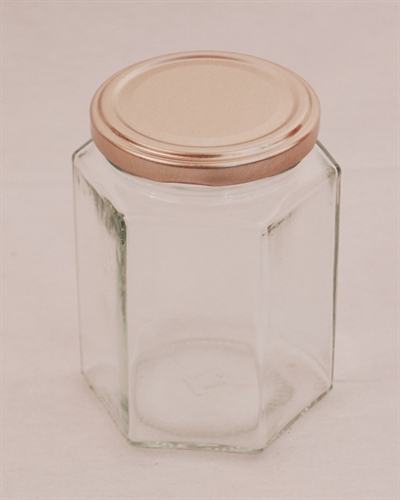 sekskantet honnigglas 225 gram