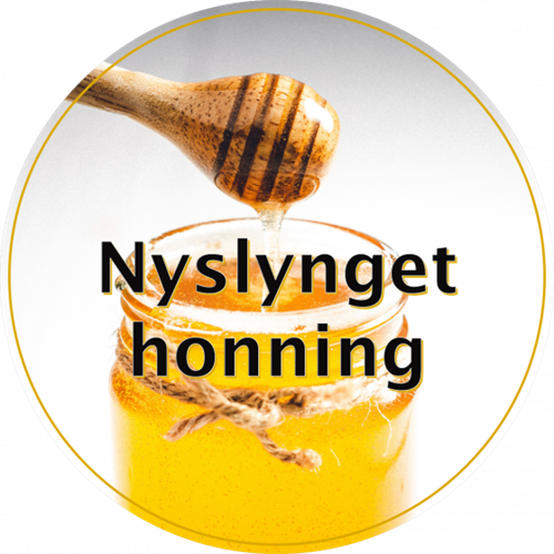 Dansk nyslynget honning etiket